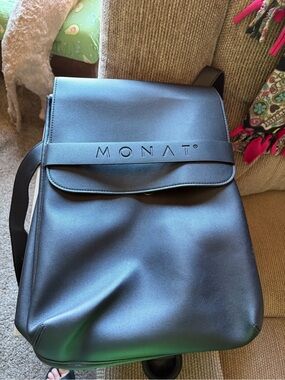 Black Men's Leather-Effect Backpack MONAT